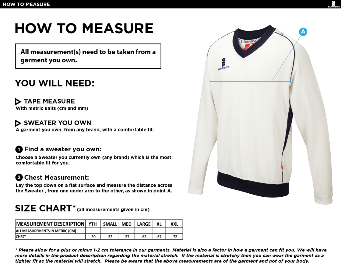 Epsom CC - Curve Long Sleeved Sweater - Size Guide