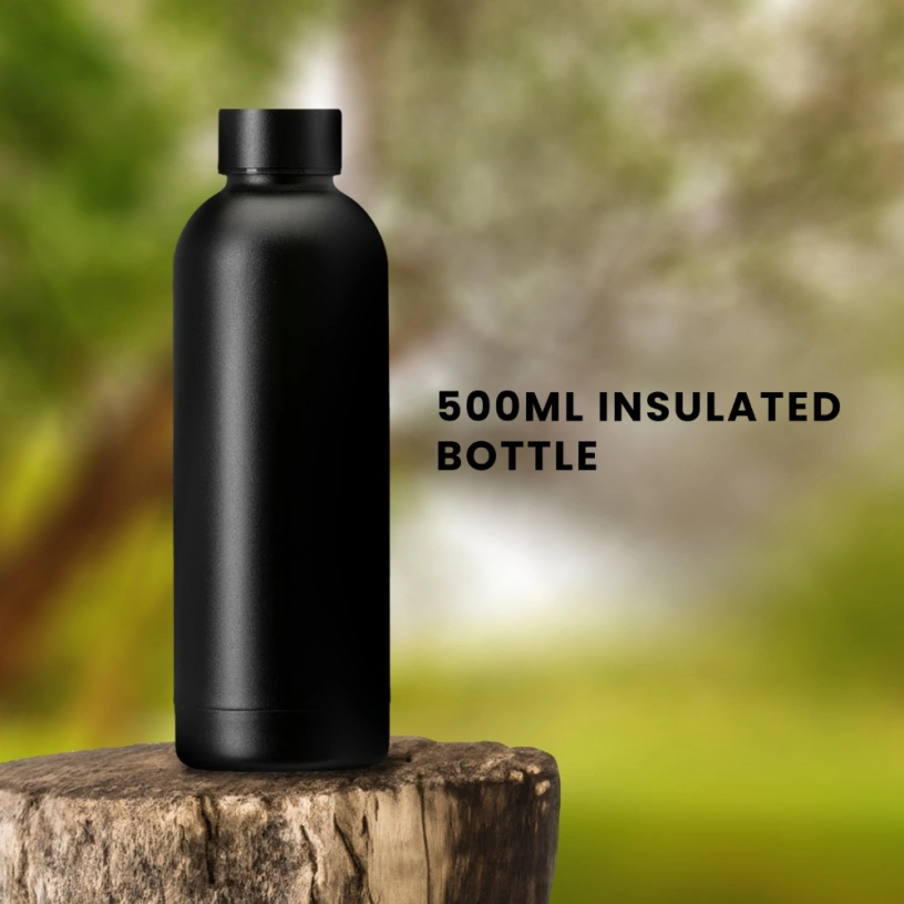 STAINLESS STEEL BOTTLE - 500ML-Black