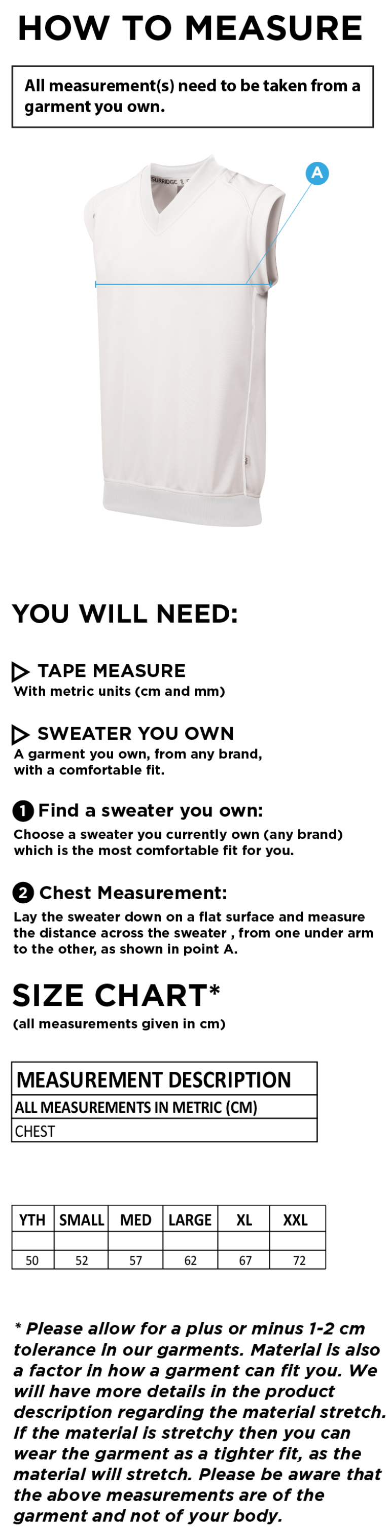 Epsom CC - Curve Sleeveless Sweater - Size Guide